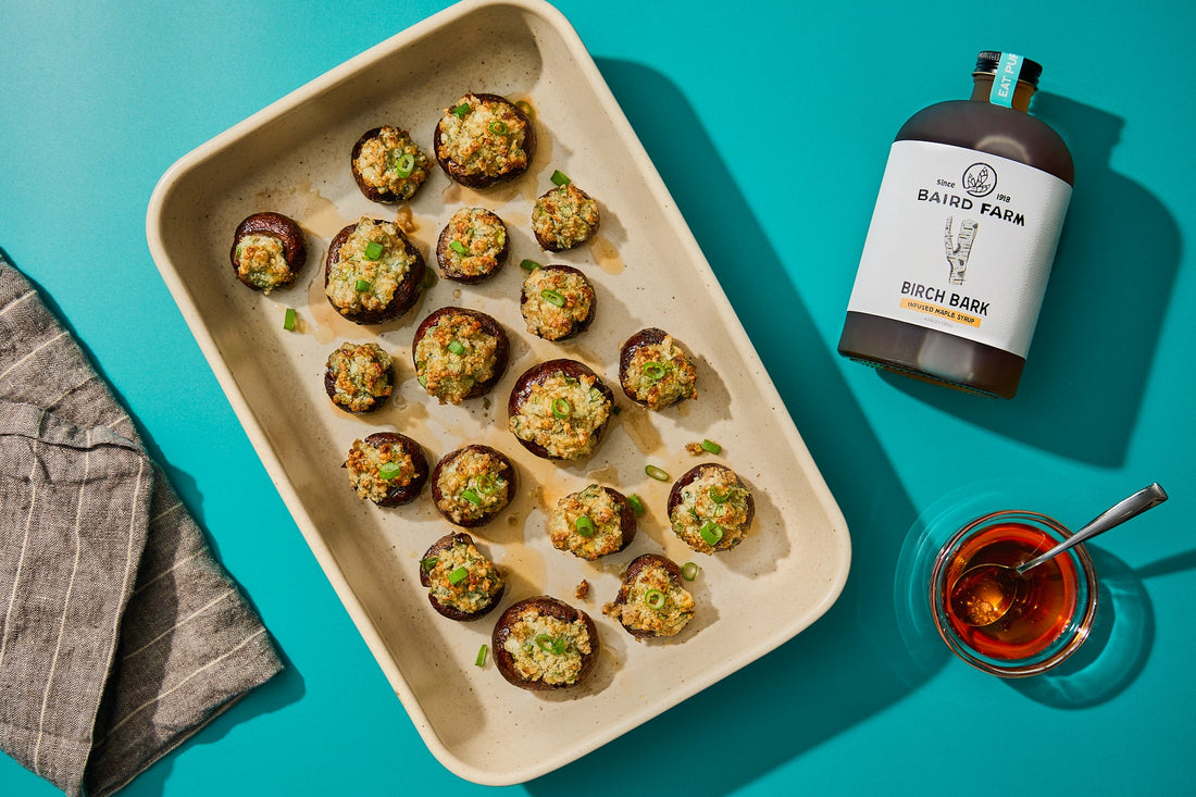 Maple Birch Stuffed Mushrooms