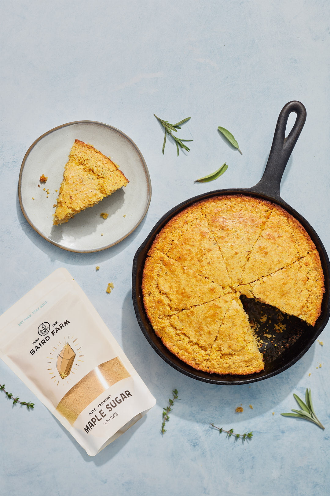 Maple and Herb Skillet Cornbread