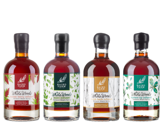 375ml Variety Pack - Infused Maple Syrups (Sumac, Mint, Birch, Spruce)