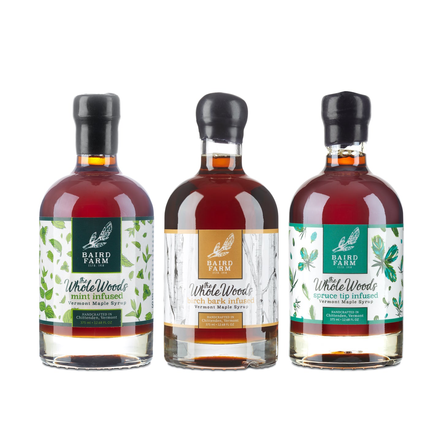 375ml Variety Pack - Infused Maple Syrups (Spruce, Birch, Mint)